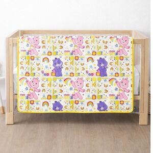 Y2 Care Bears Blanket Infant Toddler Decor Handmade  40"x 32"